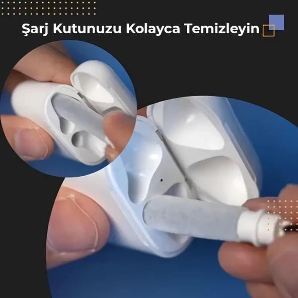 Çift Başlıklı Temizleme Kalem Seti - AirPods, Kablosuz Cihazlar ve Dizüstü Bilgisayarlar için - 8