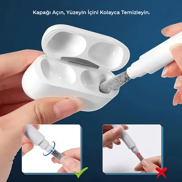 Yumuşak Fırça Kalemi ile 3'ü 1 Arada Profesyonel Temizlik Kiti - 9