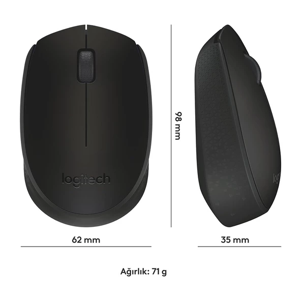 Logitech M171 Siyah Kablosuz Mouse 910-004424 - 3