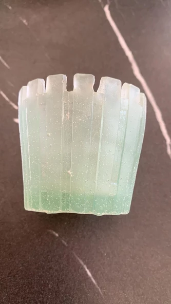 Parlak Su Yeşili Renkli Tırtıklı Sukulent Epoksi Saksı El Yapımı Hediyelik - 6