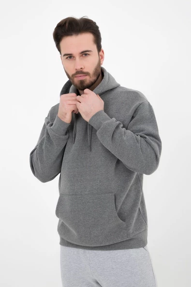 Erkek Kapüşonlu Sweat Antrasit - 2