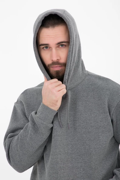 Erkek Kapüşonlu Sweat Antrasit - 4