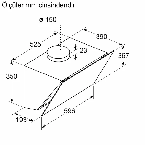 Bosch DWK67PJ60T Siyah Duvar Tipi Davlumbaz - 7