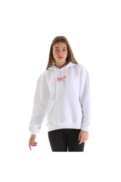 Kadın Nakış Detaylı Kapüşonlu Sweatshırt - 6