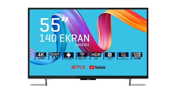 Saba SB55352 4K Ultra HD 55" 140 Ekran Uydu Alıcılı Android Smart LED TV