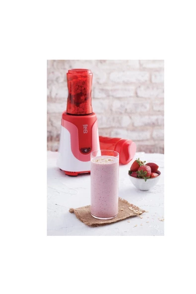 Vestel   Mix&go Kişisel Smothie Blender, Kırmızı (300 W, 1 ADET 600 ML ŞİŞE VE 1 ADET 300 ML ŞİŞE) - Resim 4