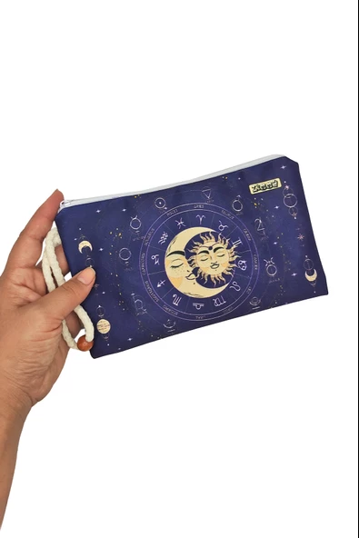 Tarot Desenli Kalem Kutusu Yıkanabilir Bez Kalemlik - 2