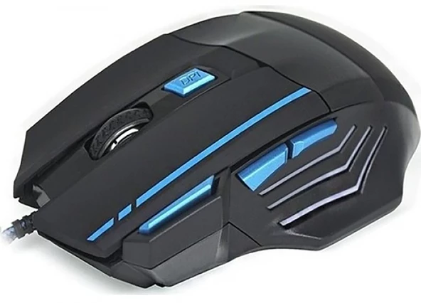 Hadron HDG30 3600dpi Ledli 1.44mt USB Kablolu Oyuncu Mouse - Siyah-Mavi