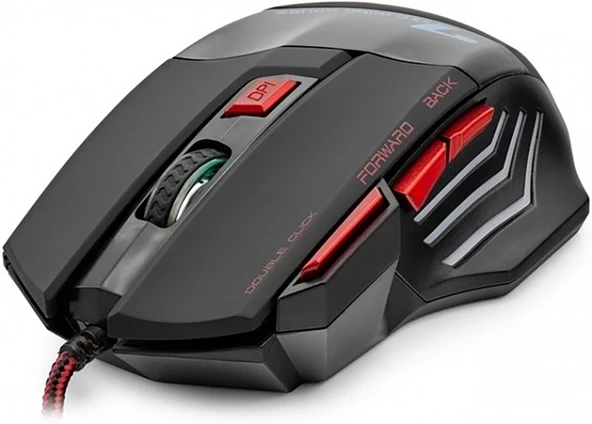 Hadron HDG30 3600dpi Ledli 1.44mt USB Kablolu Oyuncu Mouse - Siyah-Kırmızı