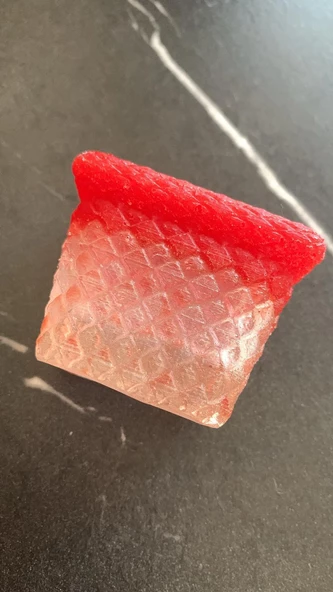 Şeffaf Ve Kırmızı Renkli Tırtıklı Kaktüs Sukulent Epoksi Saksı El Yapımı Hediyelik - 2