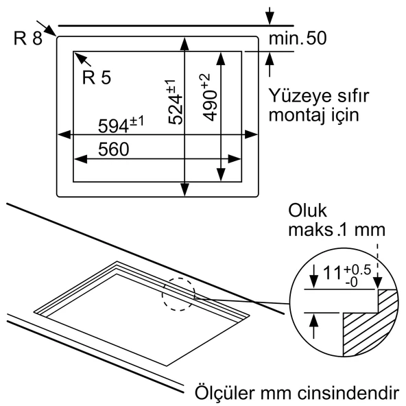 Bosch PPP6B1B90R İnci Beyazı Ankastre Ocak - 7
