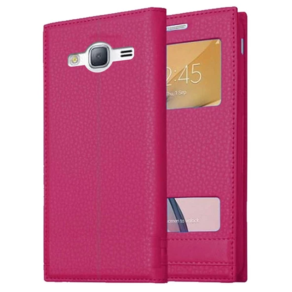 Samsung Galaxy J3 Uyumlu Pencereli Kapaklı Magnum Kılıf - Resim 4