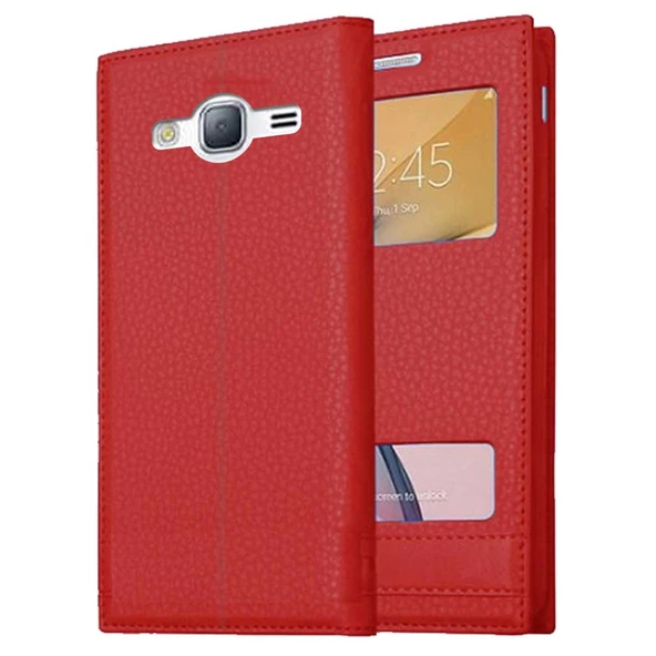 Samsung Galaxy J3 Uyumlu Pencereli Kapaklı Magnum Kılıf - Resim 3