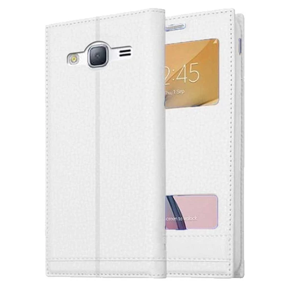 Samsung Galaxy J3 Uyumlu Pencereli Kapaklı Magnum Kılıf - Resim 6