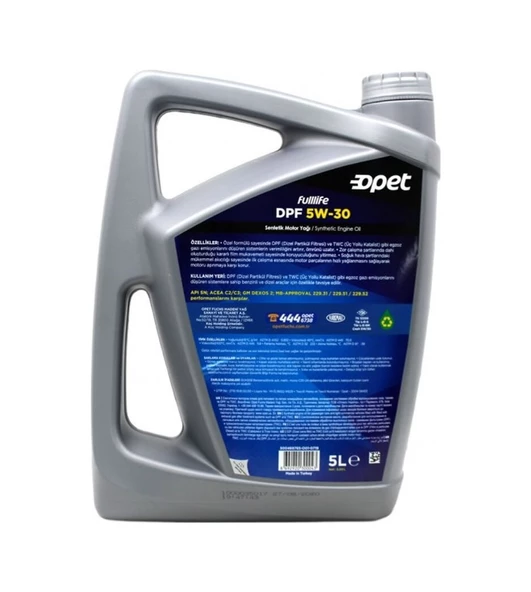 Opet Fulllife Dpf 5W- 30 Sentetik Motor Yağı 5 L - 2