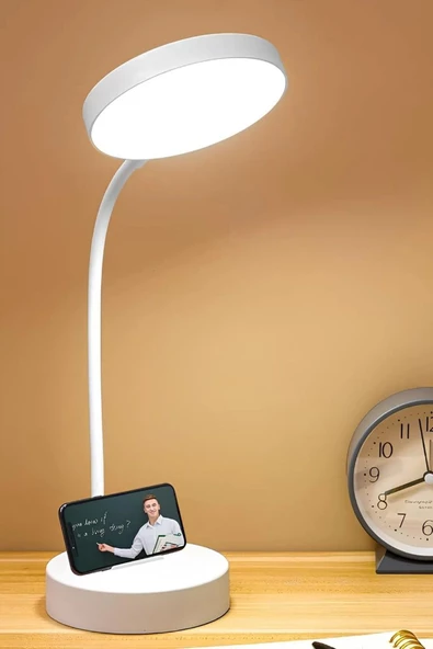 The Wlue Şarjlı Dokunmatik 20 Led Masa Lambası Çalışma Işığı 3 Renk Tonu Dimmer Ayarlı