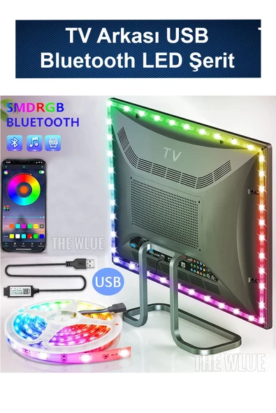 The Wlue TV Arkası USB RGB LED Şerit Telefon APP Kontrollü Ambians LED Şerit