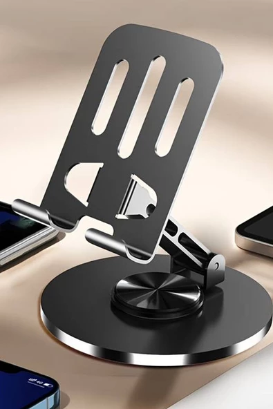 The Wlue Katlanabilir ve Ayarlanabilir Metal Telefon Tutucu Stand 360 Dönebilen Tablet Standı