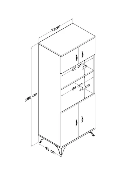 ESMOPA MOBİLYA Çok Amaçlı Dolap, Fırın, Kiler, Banyo, Balkon Dolap (büyük Boy Fırın Kabini) - 4