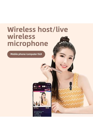 The Wlue Type-C Girişli Telefon Uyumlu Kablosuz Mikrofon Bluetooth Röportaj  - Yayıncı - Yaka Mikrofonu - 4