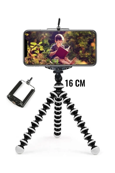 Wlue 16 cm Boncuk Ahtapot Tripod Telefon Tutucu Aparat