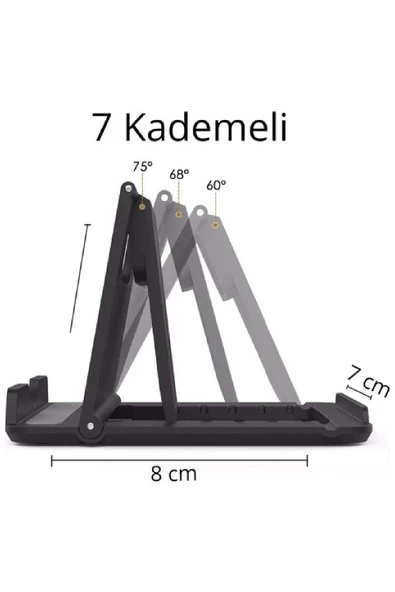 Wlue Masaüstü Mini Telefon ve Tablet Tutucu Stand 7 Kademeli - 3