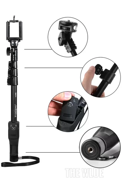 The Wlue Bluetooth Kumandalı Profesyonel Selfie Çubuğu Monopod 125cm