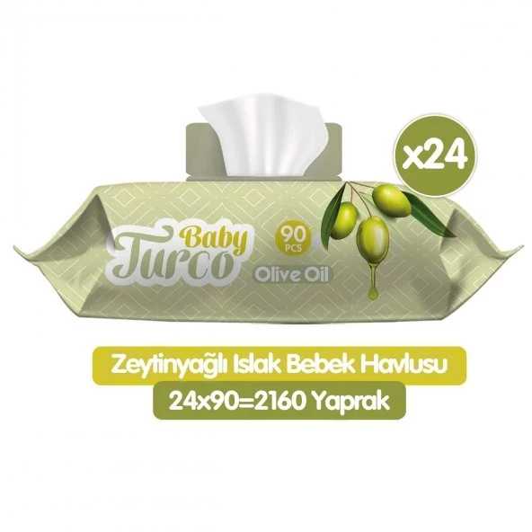 BABY TURCO ZEYTİN YAĞLI 24 paket 90 yaprak