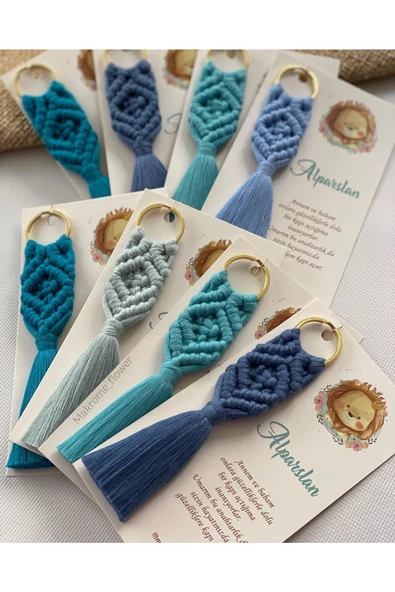 El Örmesi Makrome Anahtarlık Düğün Kına Söz Sünnet Nişan Için Hediyelik -50 ADET