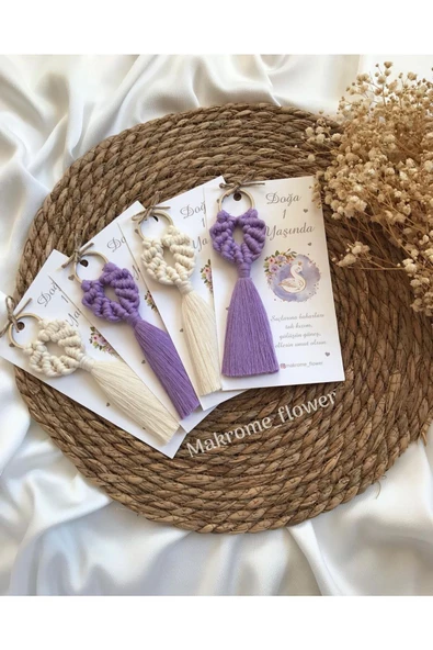 El Örmesi Makrome Anahtarlık Düğün Kına Söz Sünnet Nişan Için Hediyelik -100 ADET