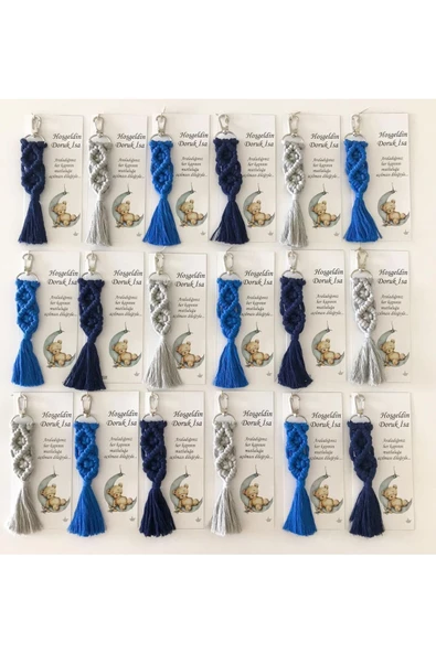 El Örmesi Makrome Anahtarlık Düğün Kına Söz Sünnet Nişan Için Hediyelik-10 ADET