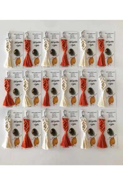 El Örmesi Makrome Anahtarlık Düğün Kına Söz Sünnet Nişan Için Hediyelik -25 ADET