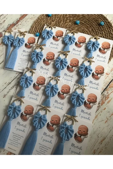 El Örmesi Makrome Anahtarlık Düğün Kına Söz Sünnet Nişan Için Hediyelik-10 ADET