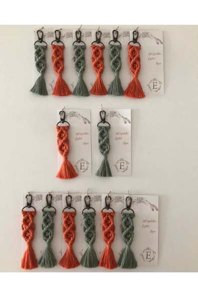 El Örmesi Makrome Anahtarlık Düğün Kına Söz Sünnet Nişan Için Hediyelik -50 ADET