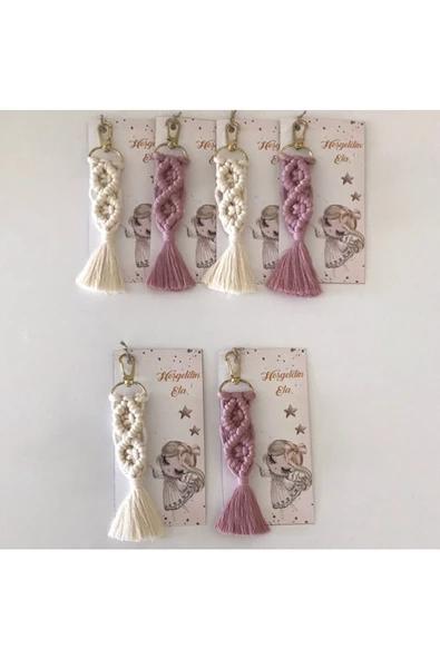 El Örmesi Makrome Anahtarlık Düğün Kına Söz Sünnet Nişan Için Hediyelik -50 ADET