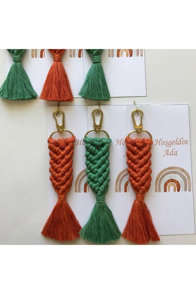 El Örmesi Makrome Anahtarlık Düğün Kına Söz Sünnet Nişan Için Hediyelik -100 ADET