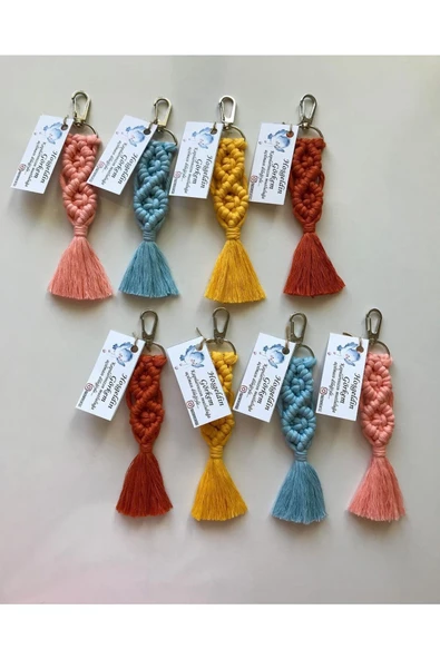 El Örmesi Makrome Anahtarlık Düğün Kına Söz Sünnet Nişan Için Hediyelik-10 ADET