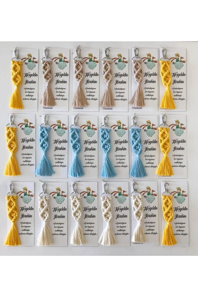 El Örmesi Makrome Anahtarlık Düğün Kına Söz Sünnet Nişan Için Hediyelik-10 ADET