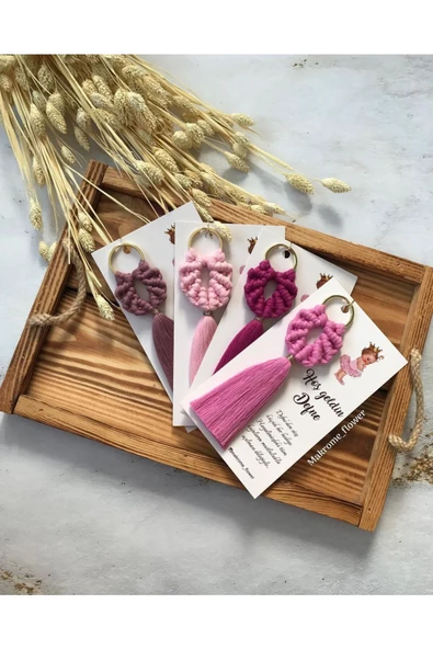 El Örmesi Makrome Anahtarlık Düğün Kına Söz Sünnet Nişan Için Hediyelik -100 ADET