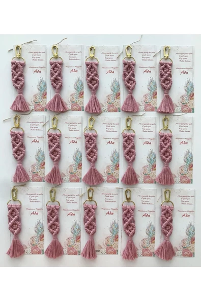 El Örmesi Makrome Anahtarlık Düğün Kına Söz Sünnet Nişan Için Hediyelik -25 ADET