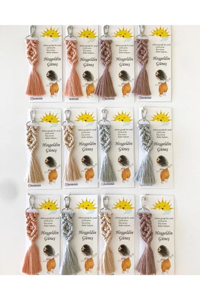 El Örmesi Makrome Anahtarlık Düğün Kına Söz Sünnet Nişan Için Hediyelik -25 ADET