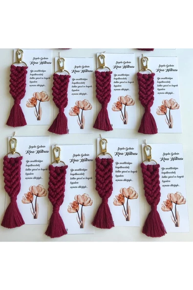 El Örmesi Makrome Anahtarlık Düğün Kına Söz Sünnet Nişan Için Hediyelik -25 ADET