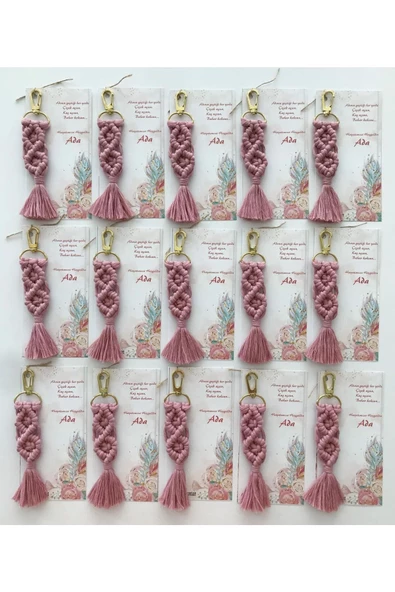 El Örmesi Makrome Anahtarlık Düğün Kına Söz Sünnet Nişan Için Hediyelik -50 ADET