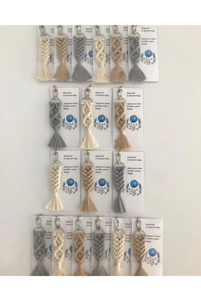 El Örmesi Makrome Anahtarlık Düğün Kına Söz Sünnet Nişan Için Hediyelik -50 ADET