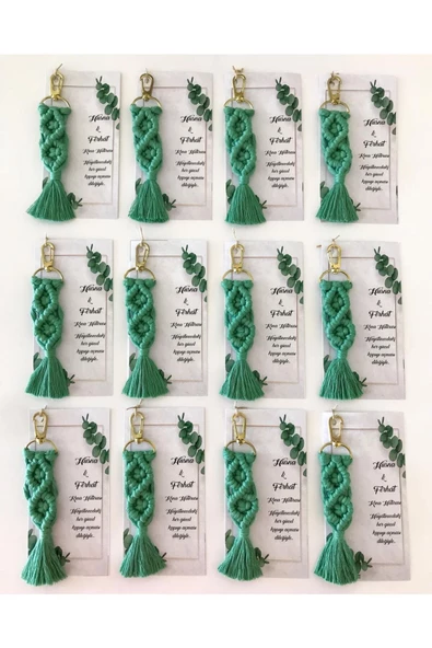 El Örmesi Makrome Anahtarlık Düğün Kına Söz Sünnet Nişan Için Hediyelik -50 ADET