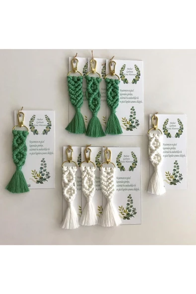 El Örmesi Makrome Anahtarlık Düğün Kına Söz Sünnet Nişan Için Hediyelik -25 ADET