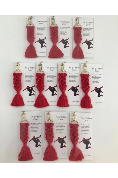 El Örmesi Makrome Anahtarlık Düğün Kına Söz Sünnet Nişan Için Hediyelik -100 ADET