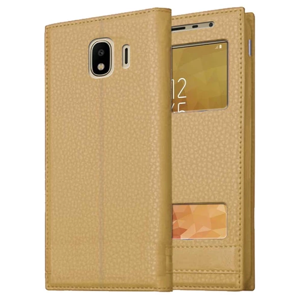 Samsung Galaxy J4 J400 Uyumlu Pencereli Kapaklı Magnum Kılıf - Resim 3