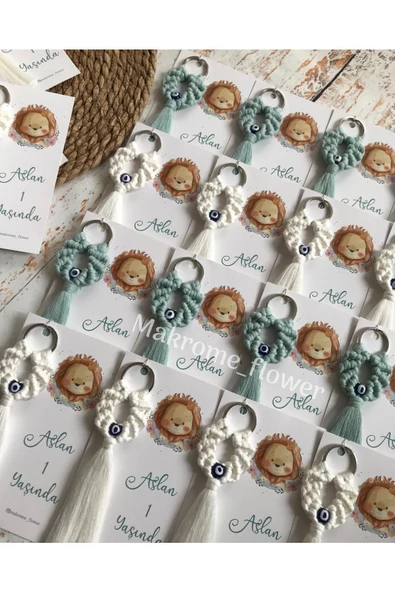 El Örmesi Makrome Anahtarlık Düğün Kına Söz Sünnet Nişan Için Hediyelik -25 ADET