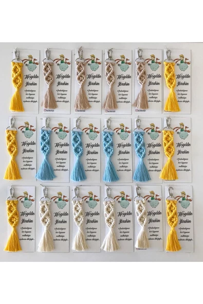 El Örmesi Makrome Anahtarlık Düğün Kına Söz Sünnet Nişan Için Hediyelik -50 ADET